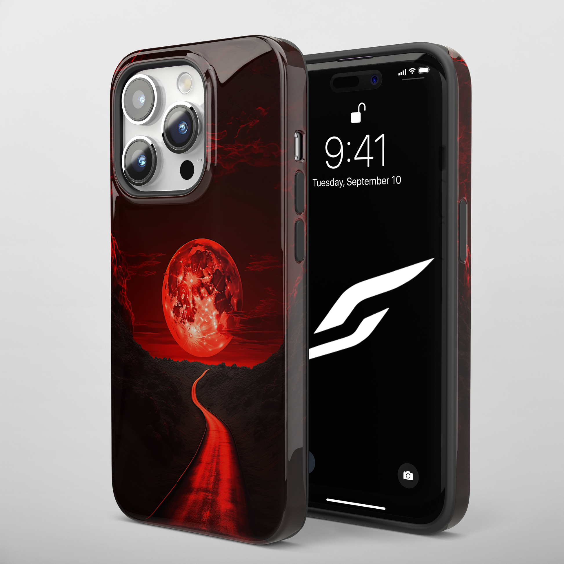 Crimson Pathway (iPhone Case 11-15)Stand out with RIMA Tough Phone Case for iPhone 11-15. A perfect blend of style &amp; resilience, featuring a sleek design and robust protection. Made from eco-frienRimaGallery
