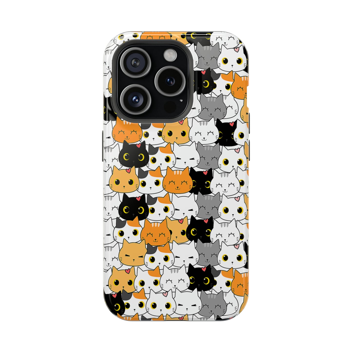 Kitten Kaleidoscope (iPhone MagSafe Case)Elevate your iPhone's style with Cute pattern of varied cartoon cats MagSafe Case, offering robust protection, MagSafe compatibility, and a choice of matte or glossyRimaGallery