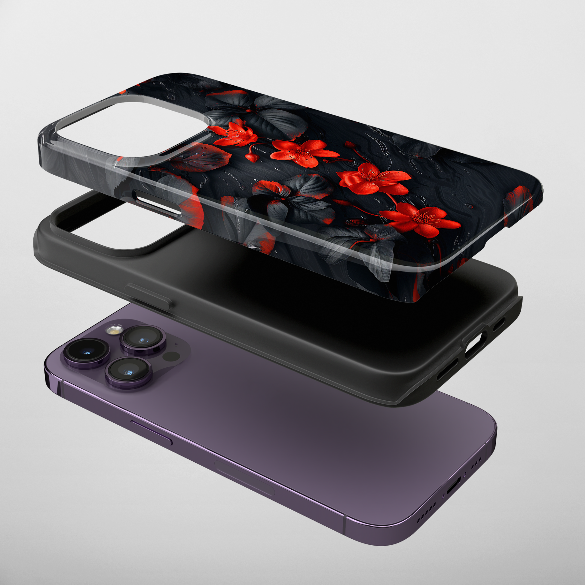 Midnight Bloom (iPhone Case 11-15)Elevate your iPhone experience with RIMA's Tough Phone Case, designed for iPhone 11 to 15 include modles pro and max. Double-layer defense and premium materials provRimaGallery