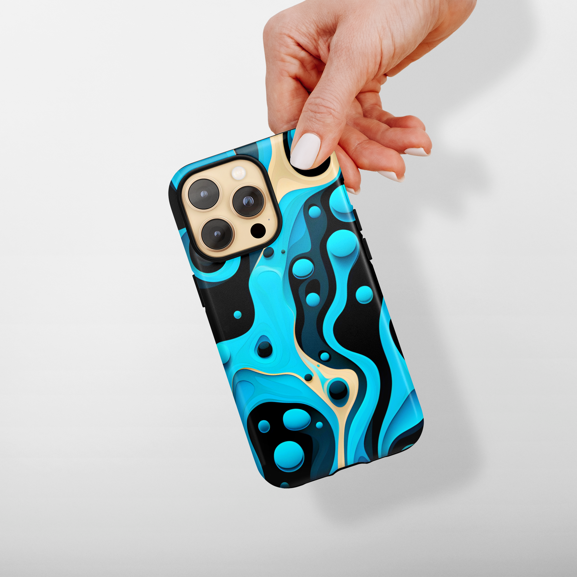 Flowing Shapes Harmony (iPhone Case 11-15)Revolutionize your iPhone's look and feel with RIMA Tough Phone Case – ultimate protection meets elegant style for iPhone 11-15. Grab yours now! 🛡️📱RimaGallery