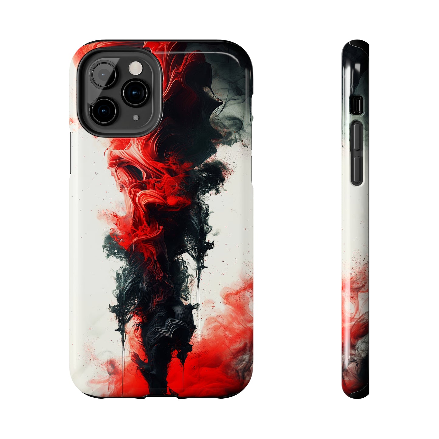 Ruby Ripples (iPhone Case 11-15)Elevate your iPhone's style with a Vibrant red ink flows on a tough case against a dark backdrop design. Sleek, durable protection for models 11-15. Free US shippingRimaGallery