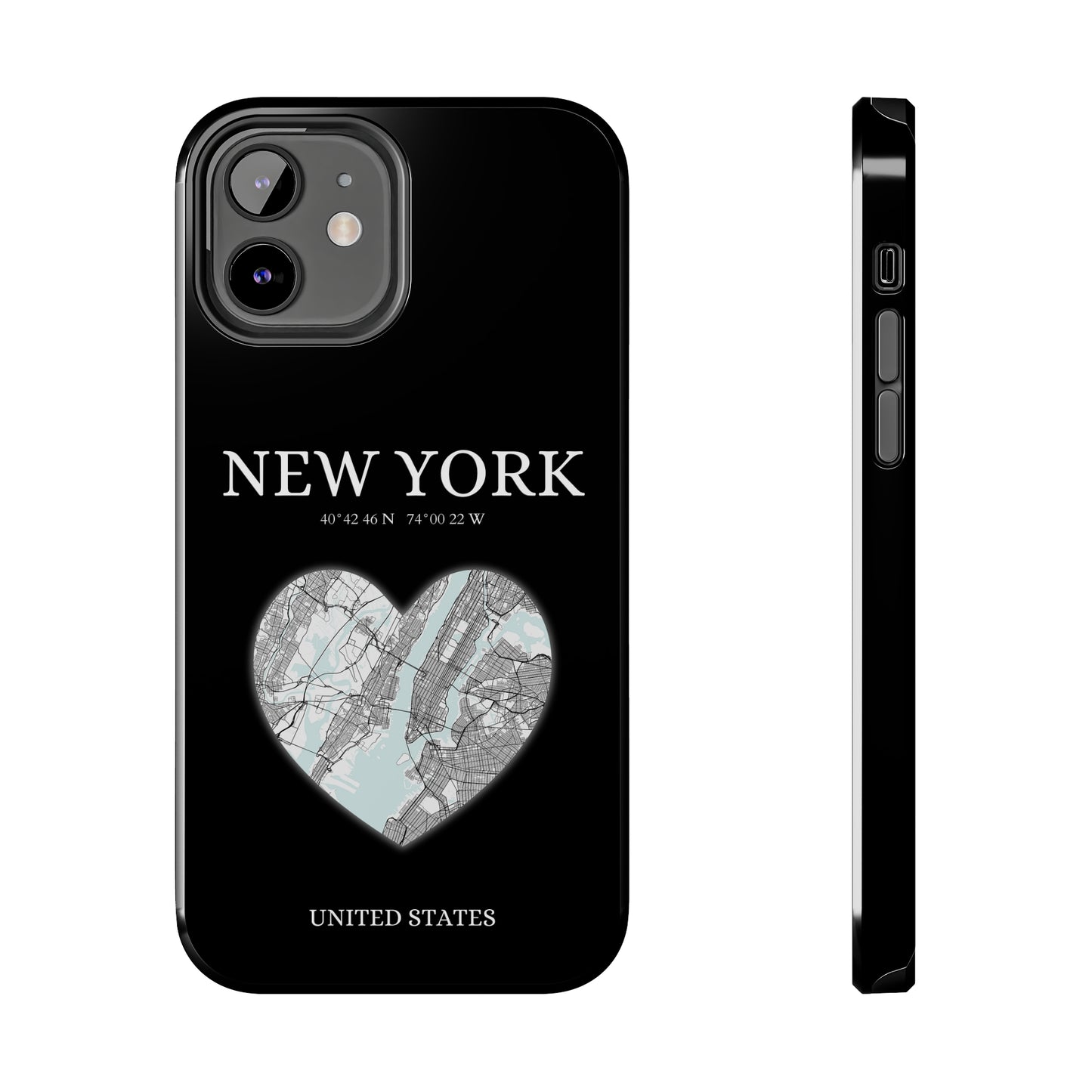 Elevate your iPhone with RimaGallery's New York Heartbeat case. Sleek design meets durability for stylish protection. Free US shipping.-York Heartbeat - Black (iPhone Case 11-15)