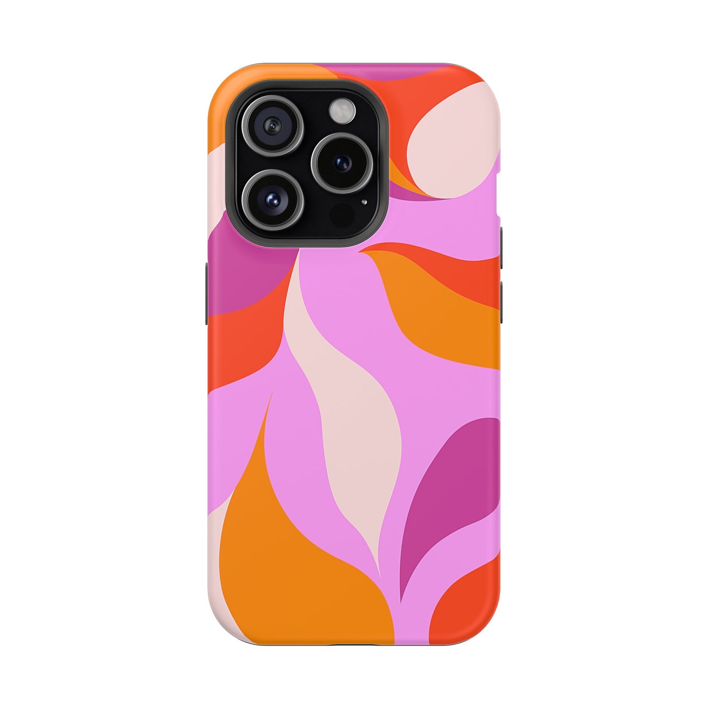 Peachy Swirls (iPhone MagSafe Case)Elevate your iPhone's protection and style with RimaGallery's Peachy Swirls design in sunset shades on a MagSafe Case against a dark backdrop. Enjoy dual-layer defenRimaGallery