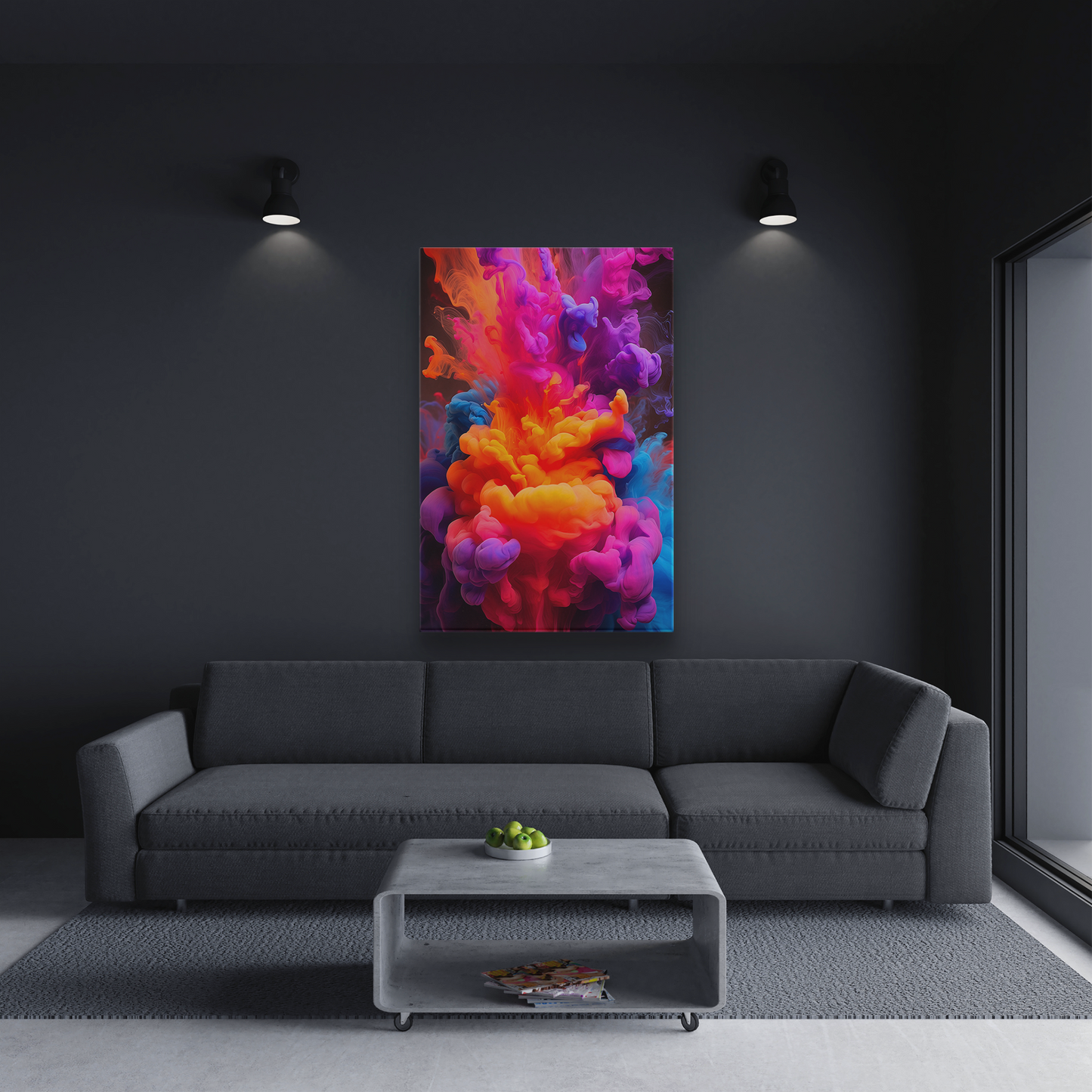 Neon Smoke (Canvas)Neon Smoke (Canvas  Matte finish, stretched, with a depth of 1.25 inches)
Make an art statement with RimaGallery's responsibly made canvases. Eco-friendly cotton/polRimaGallery