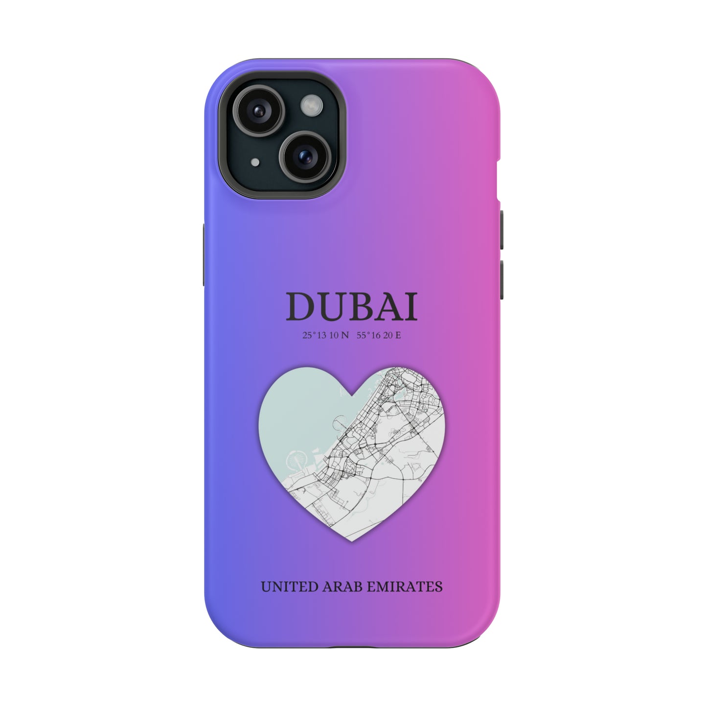 Dubai Heartbeat - Magenta (iPhone MagSafe Case)Elevate your iPhone's style with the Dubai Heartbeat White MagSafe Case, offering robust protection, MagSafe compatibility, and a choice of matte or glossy finish. PRimaGallery