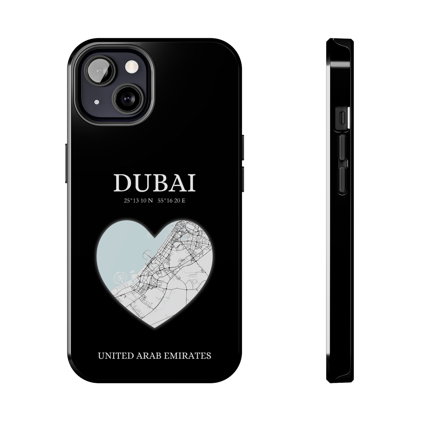 Dubai Heartbeat - Black (iPhone Case 11-15)Elevate your iPhone with RimaGallery's Dubai York Heartbeat case. Sleek design meets durability for stylish protection. Free US shipping.RimaGallery