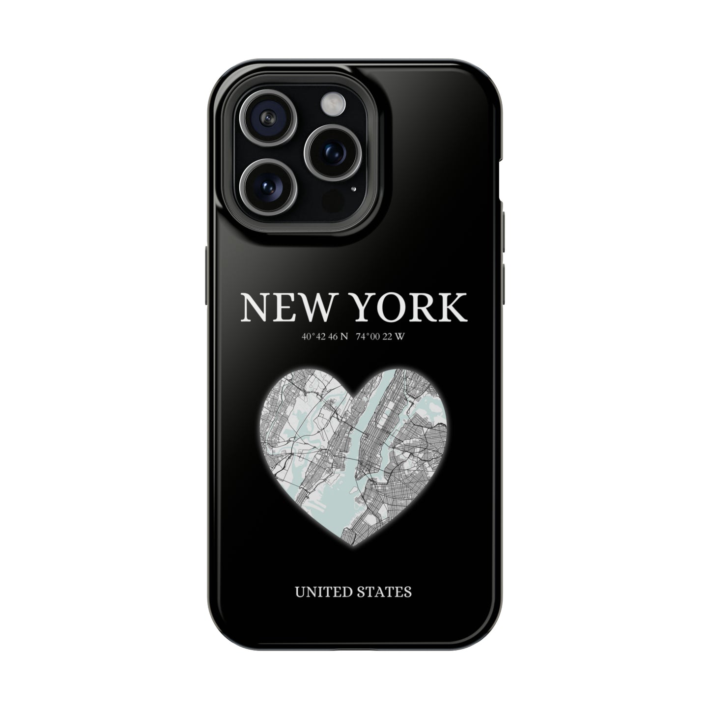 Elevate your iPhone's style with the New York Heartbeat Black MagSafe Case, offering robust protection, MagSafe compatibility, and a choice of matte or glossy finish-York Heartbeat - Black (iPhone MagSafe Case)