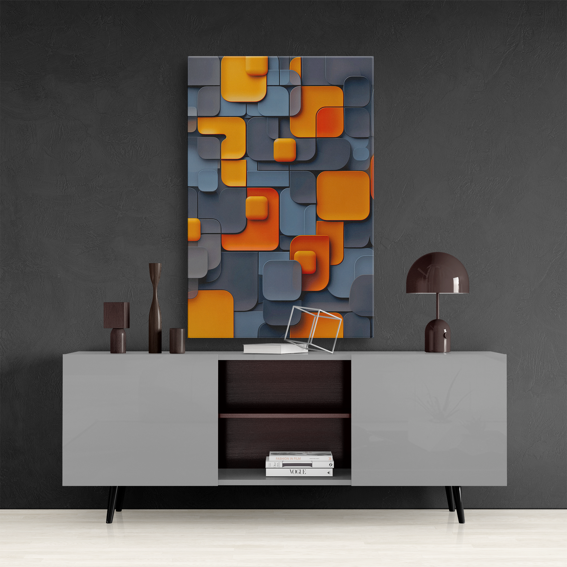 Tangerine Grid (Canvas)Discover Tangerine Grid at RimaGallery: a premium, eco-friendly canvas celebrating quality and sustainability. Elevate your space with vibrant, lasting art.RimaGallery