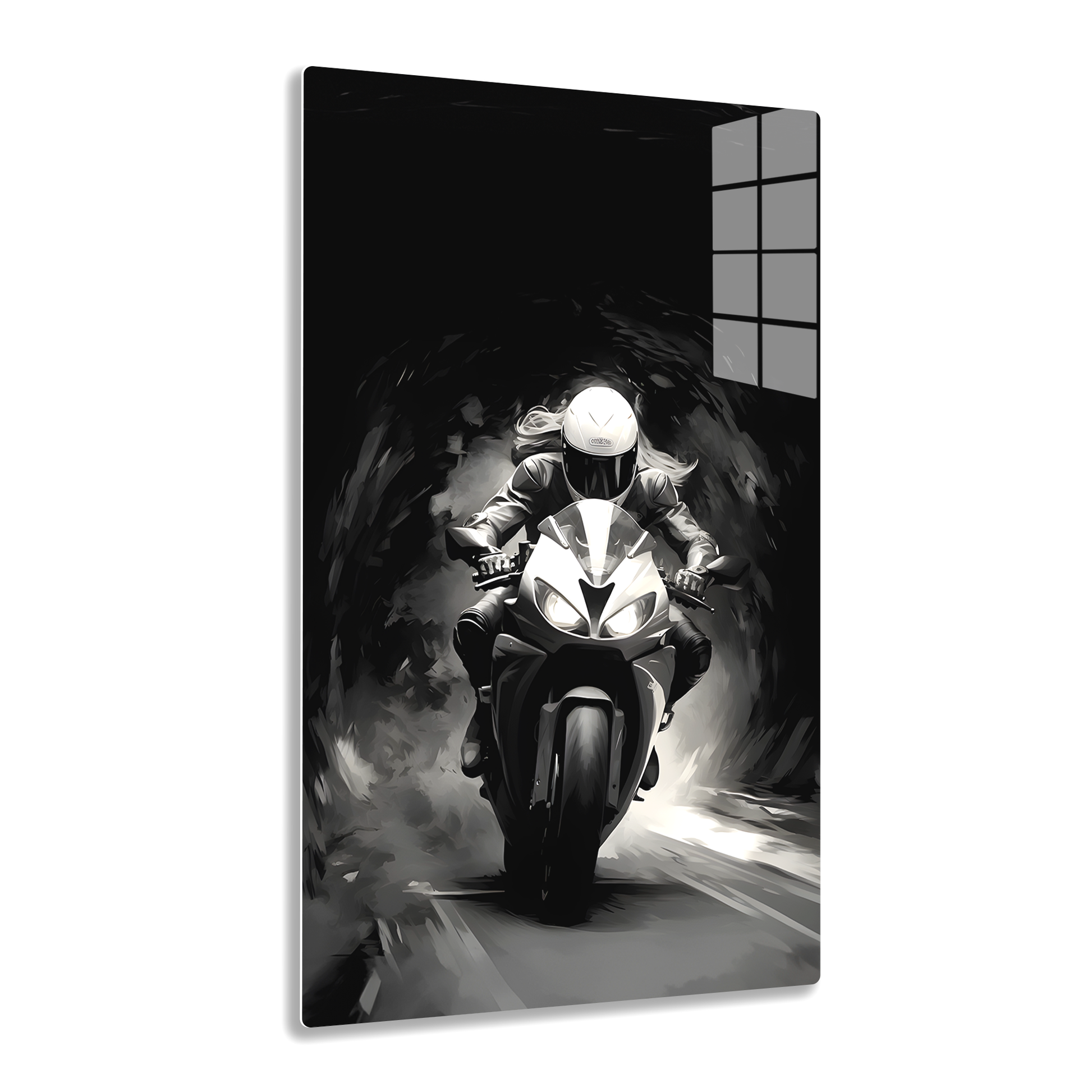 Female Night Biking (Acrylic)Female Night Biking Acrylic Wall Art with a Glass-Like Finish that Will Take Your Breath Away.Elevate Any Ambiance with Female Night Biking Acrylic Print🌟:Discover RimaGallery