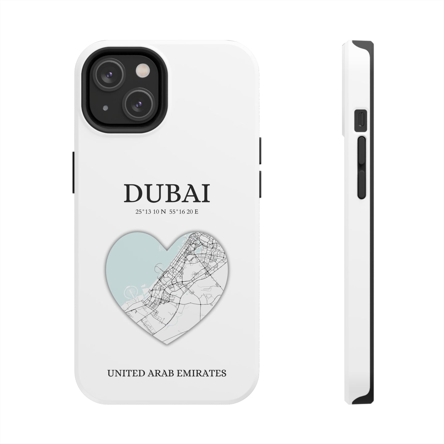 Dubai Heartbeat - White (iPhone Case 11-15)Capture the essence of Dubai with RimaGallery's Heartbeat White iPhone case, blending durable protection and unique design. Perfect for iPhone 11-15 models. Free shiRimaGallery