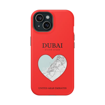 Dubai Heartbeat - Red (iPhone MagSafe Case)Elevate your iPhone's style with the Dubai Heartbeat Red MagSafe Case, offering robust protection, MagSafe compatibility, and a choice of matte or glossy finish. PerRimaGallery