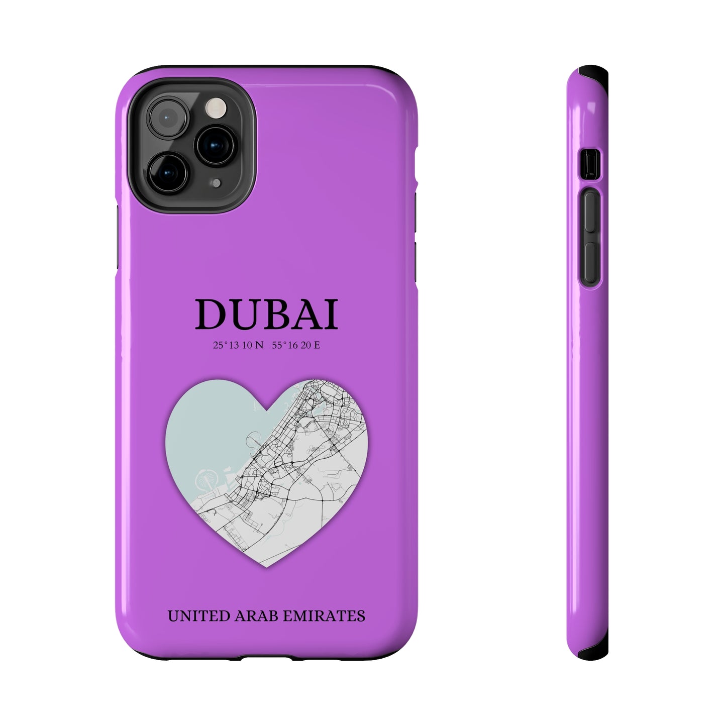 Dubai Heartbeat - Purple (iPhone Case 11-15)Elevate your iPhone with RimaGallery's Dubai York Heartbeat case. Sleek design meets durability for stylish protection. Free US shipping.RimaGallery