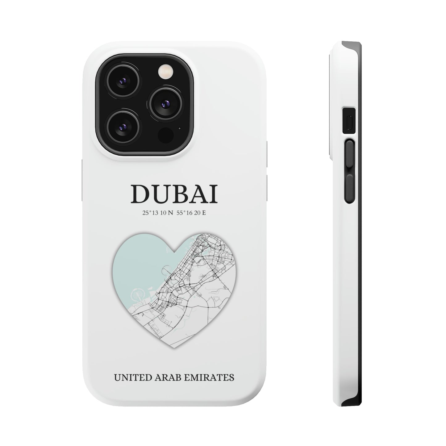 Dubai Heartbeat - White (iPhone MagSafe Case)Celestial Drive Revolutionize your iPhone's look and feel with RIMA Tough Phone Case – ultimate protection meets elegant style for iPhone 11-15. Grab yours now! 🛡️?imaGallery