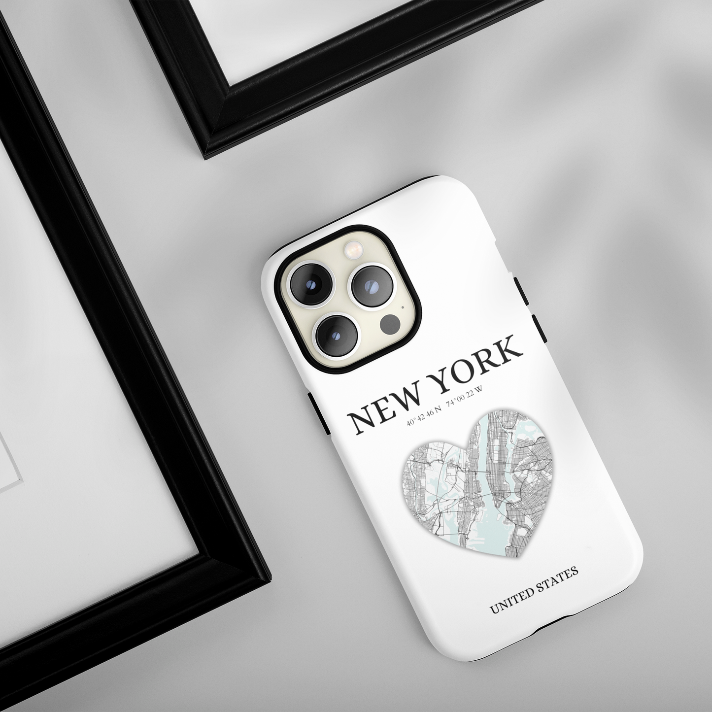 Elevate your iPhone with RimaGallery's New York Heartbeat case. Sleek design meets durability for stylish protection. Free US shipping.-York Heartbeat - White (iPhone Case 11-15)