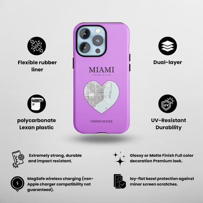 Miami Heartbeat - Purple (iPhone MagSafe Case)Elevate your iPhone's style with the Miami Heartbeat Purple MagSafe Case, offering robust protection, MagSafe compatibility, and a choice of matte or glossy finish. RimaGallery