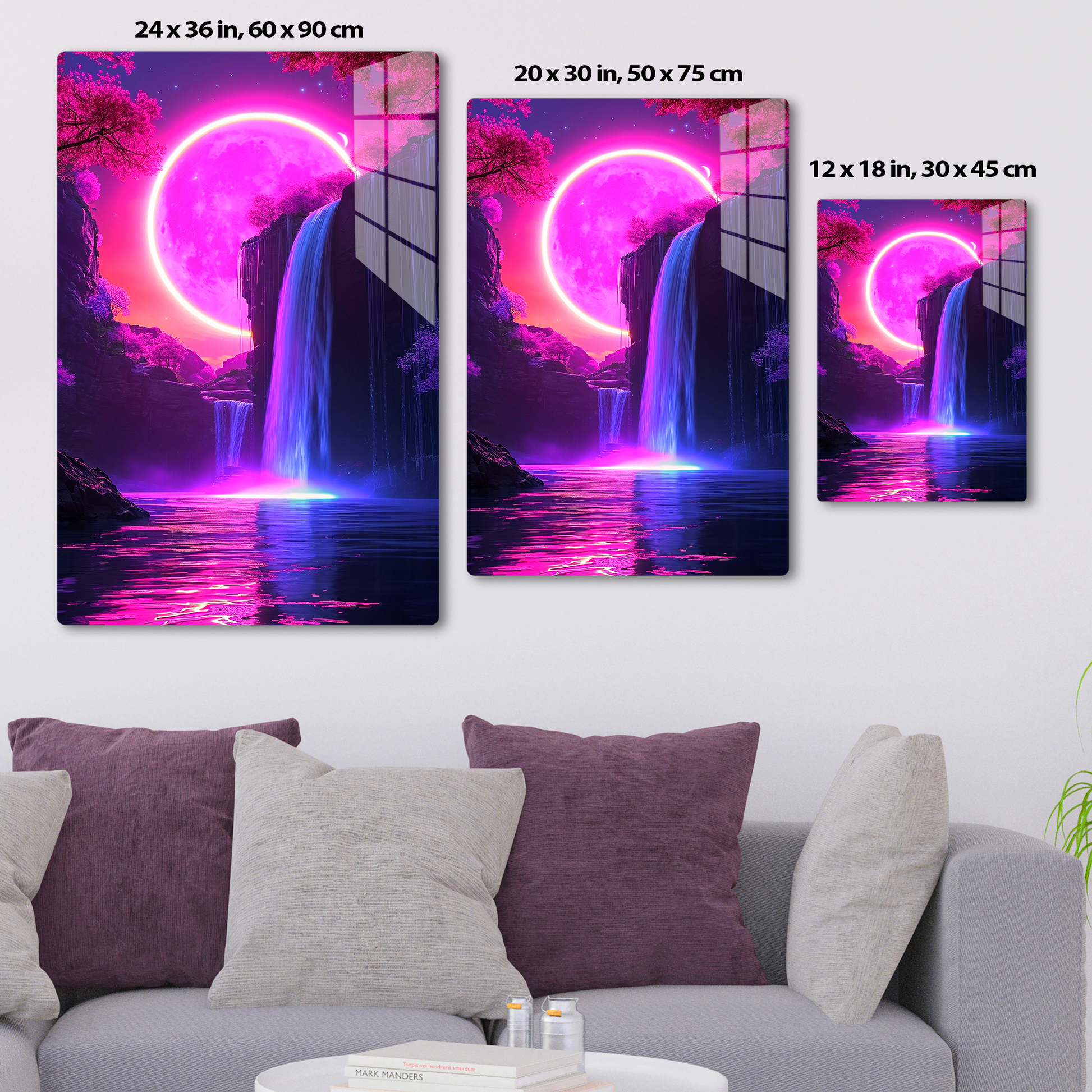 Magenta Moonfall (Acrylic)Make a statement with Magenta Moonfall acrylic prints. The 1⁄4" acrylic panel exudes the illusion of a smooth glass surface for vibrant artwork. Pre-installed hanginRimaGallery