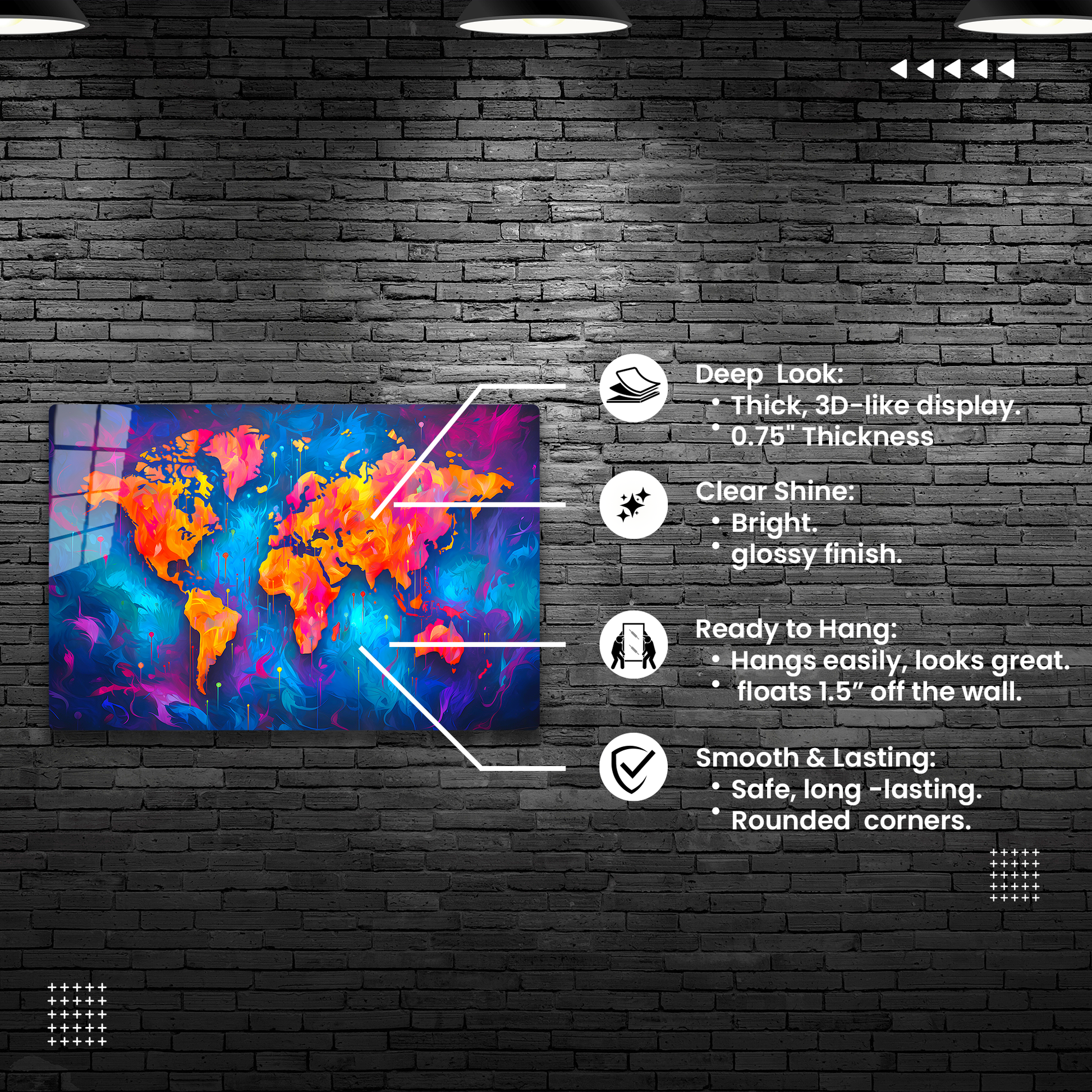 Vivid Colors World Map (Acrylic)Make Every Journey Remarkable
 
Illuminate your space with the magic of global exploration with our "Vivid Expeditions: A World Map on Premium Acrylic Print". Every RimaGallery