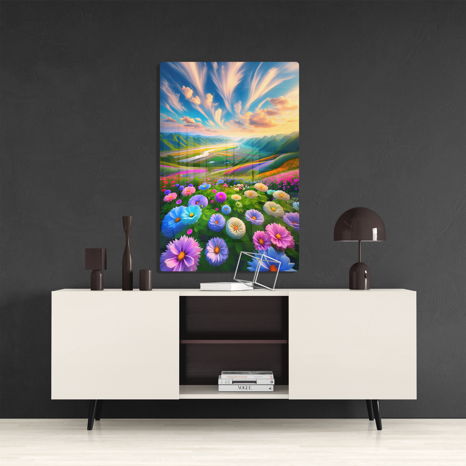 Blossom Valley Vista (Acrylic)Make a design statement with Blossom Valley Vista acrylic prints from RimaGallery. The sleek 1⁄4" acrylic material creates a glass-like illusion for your wall art. PRimaGallery