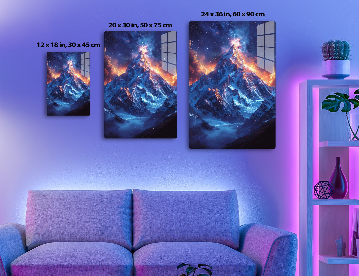 A stunning cosmic scene of a majestic snow-capped mountain range illuminated by vibrant nebulae and star fields, blending the grandeur of nature with the wonders of the universe in a breathtaking, otherworldly
