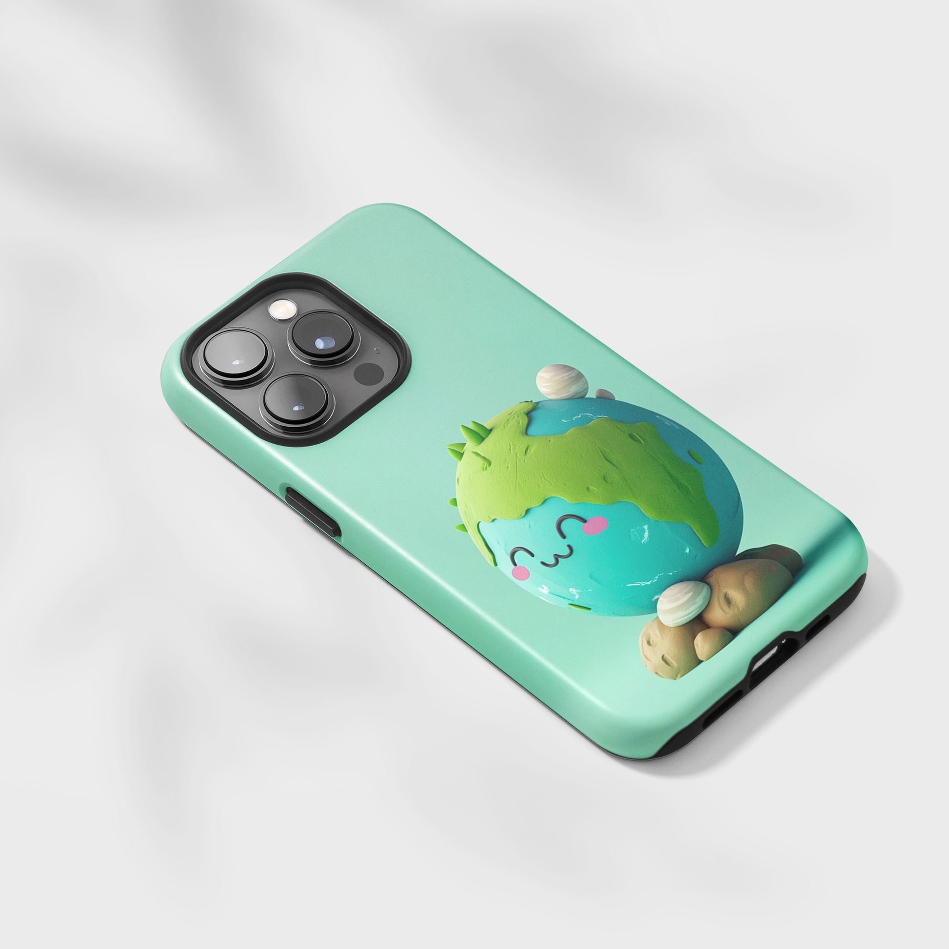 Adorable clay earth (iPhone Case 11-15)Transform your iPhone experience with RIMA's Tough Case - Premium style &amp; security for iPhone 11-15. Click to own the ultimate protection! 🛡️📲RimaGallery