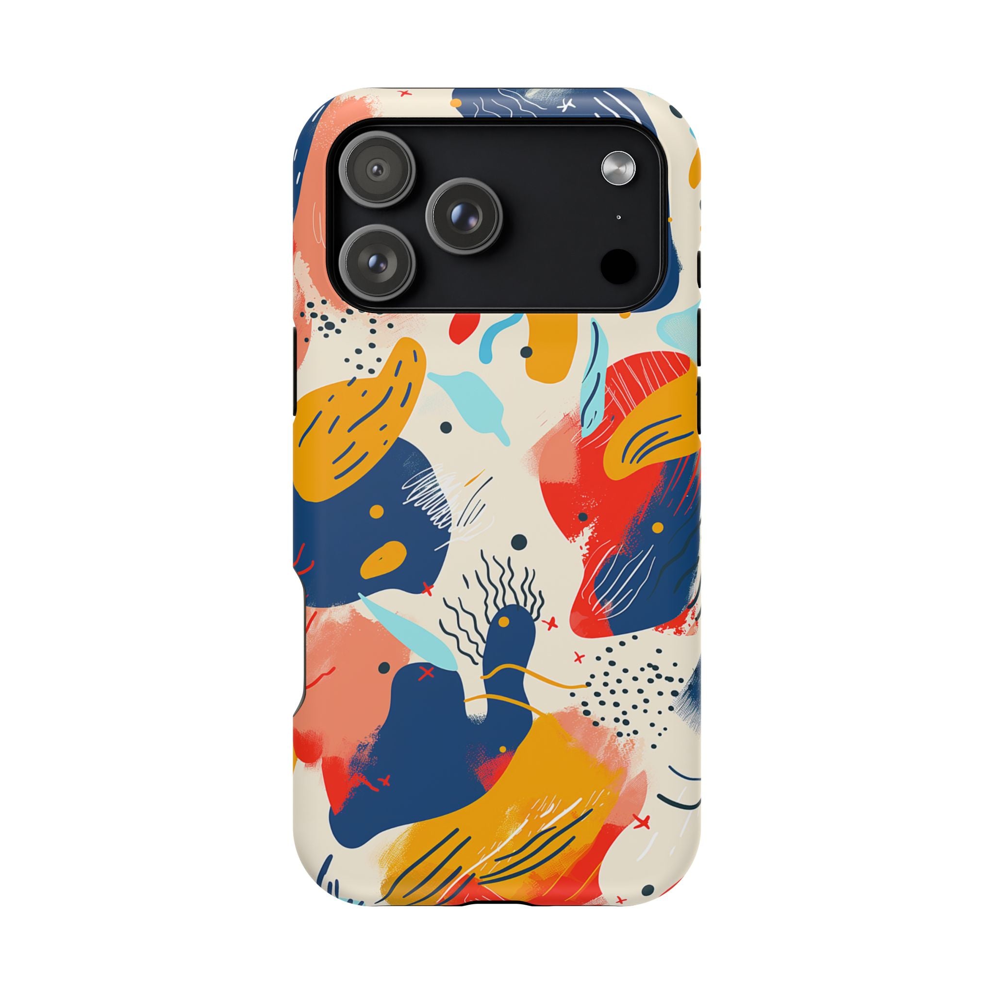 Abstract Color Splash Magnetic Phone Case — Impact-Resistant iPhone Cover