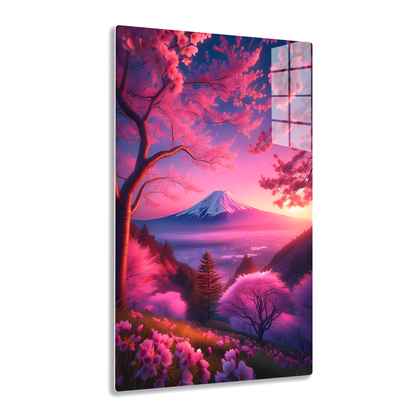 Pink cherry blossoms in full bloom (Acrylic)