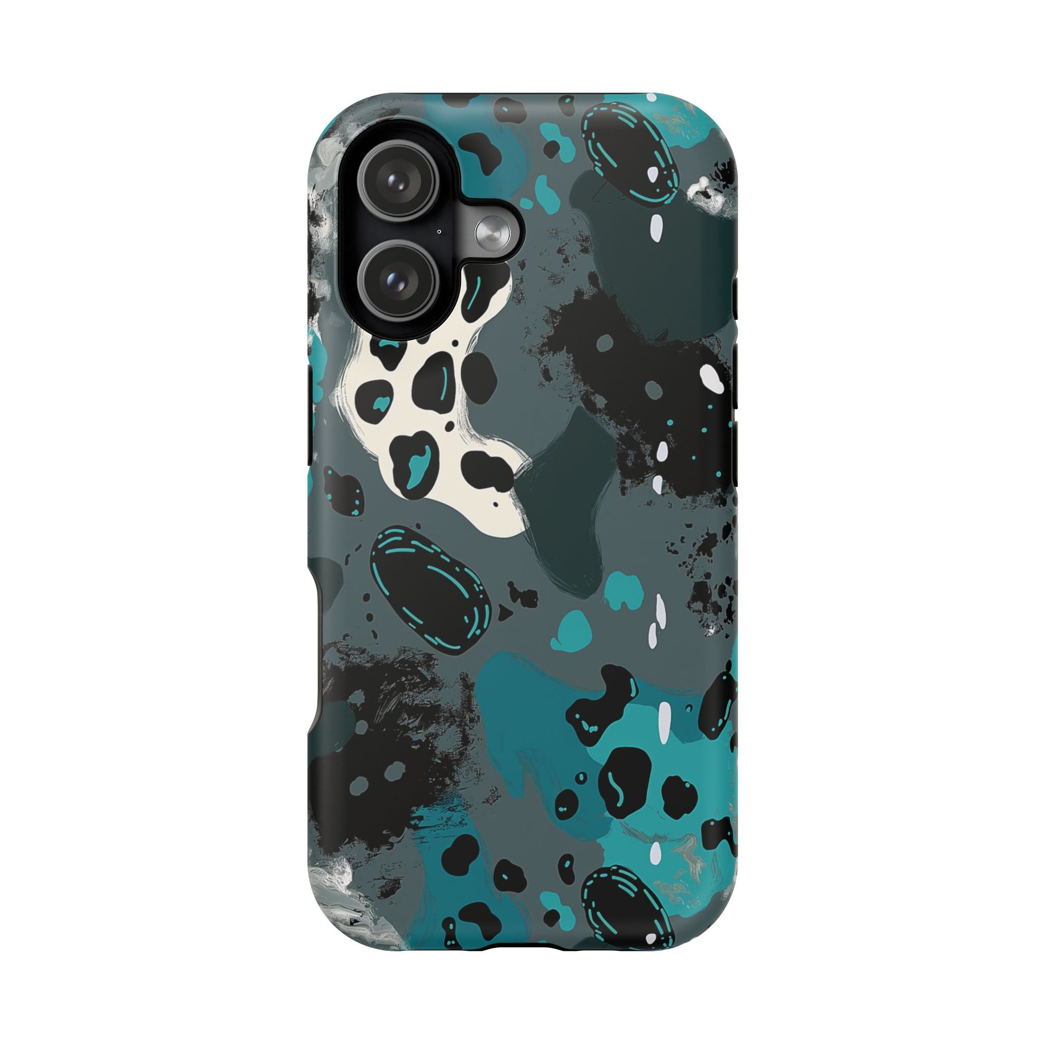 Teal Abstract Camo Magnetic Impact-Resistant Phone Case