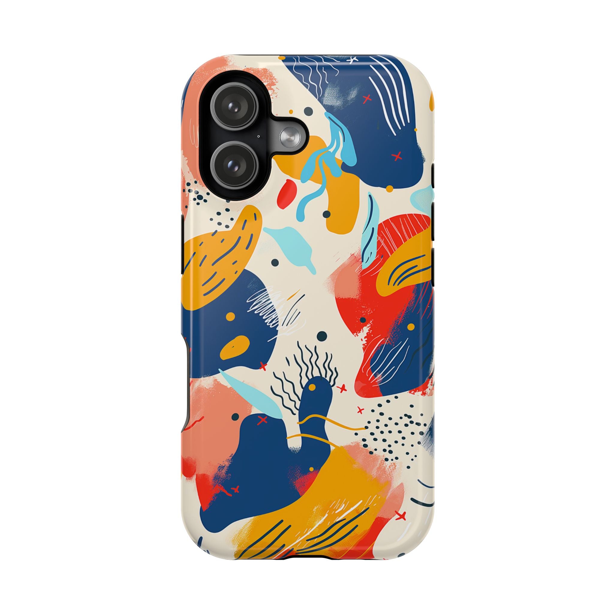 Abstract Color Splash Magnetic Phone Case — Impact-Resistant iPhone Cover