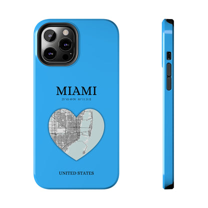 Miami Heartbeat - Sky Blue (iPhone Case 11-15)Capture the essence of Miami with RimaGallery's Heartbeat Sky Blue iPhone case, blending durable protection and unique design. Perfect for iPhone 11-15 models. Free RimaGallery