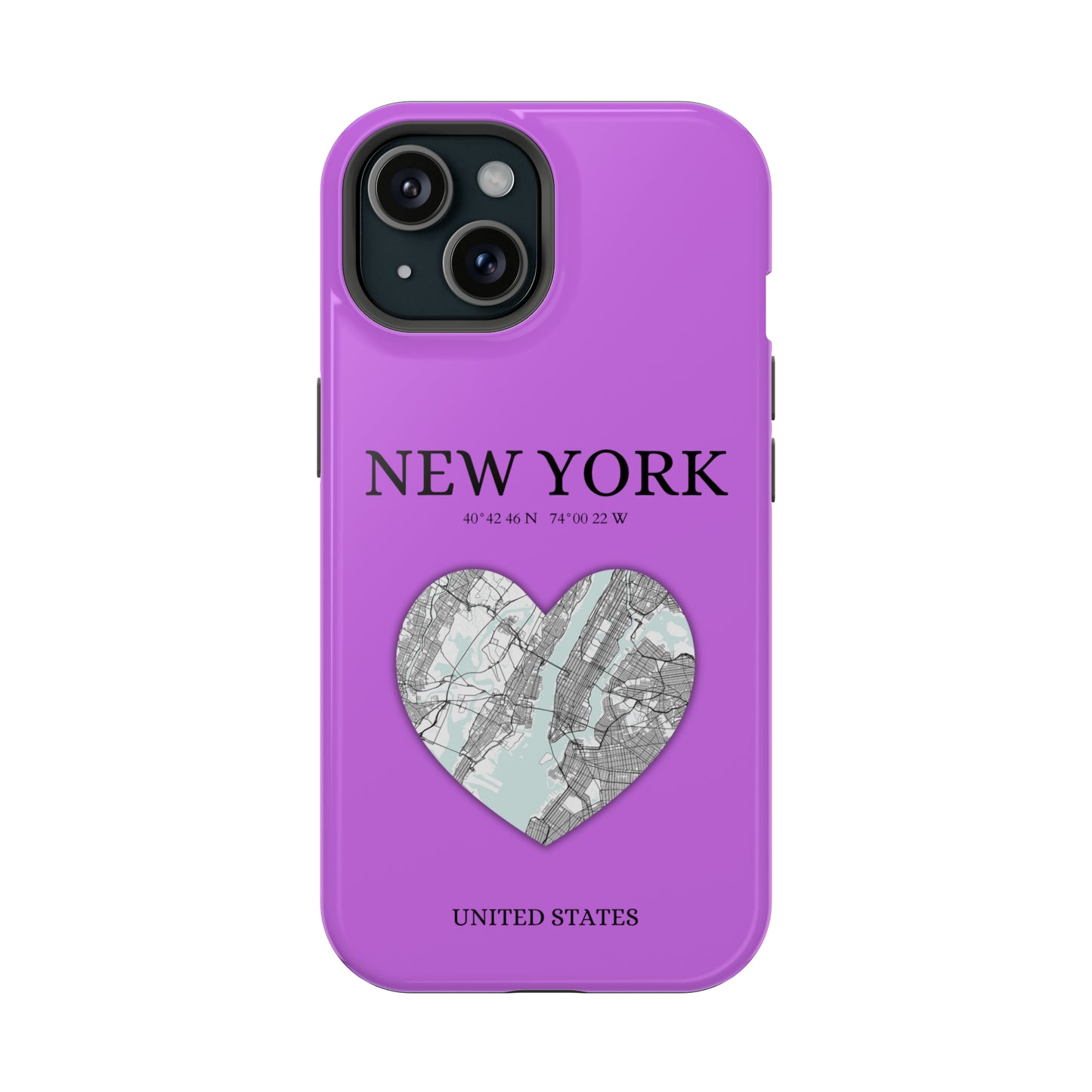 Add a touch of New York to your iPhone with the Purple Heartbeat MagSafe Case, offering durable protection, seamless MagSafe compatibility, and a choice between matt-York Heartbeat - Purple (iPhone MagSafe Case)