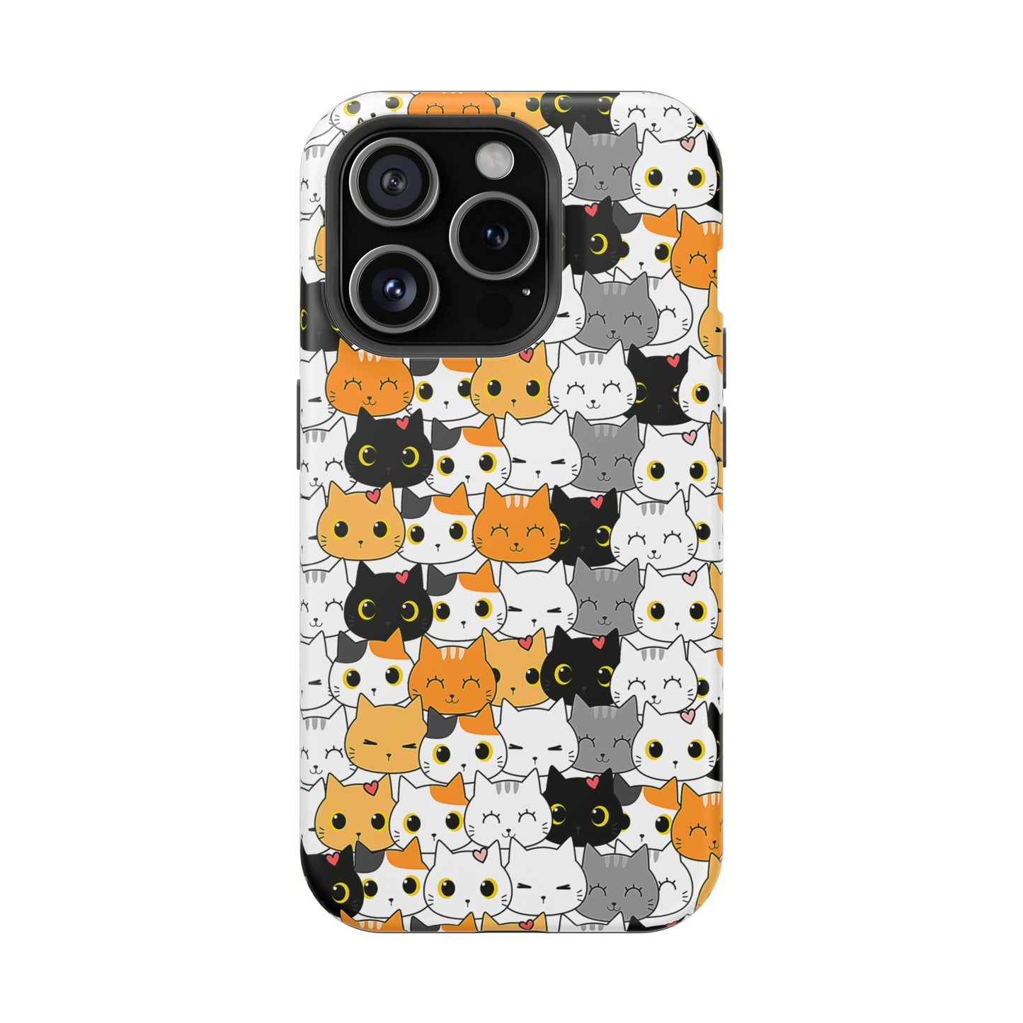 Kitten Kaleidoscope (iPhone MagSafe Case)Elevate your iPhone's style with Cute pattern of varied cartoon cats MagSafe Case, offering robust protection, MagSafe compatibility, and a choice of matte or glossyRimaGallery
