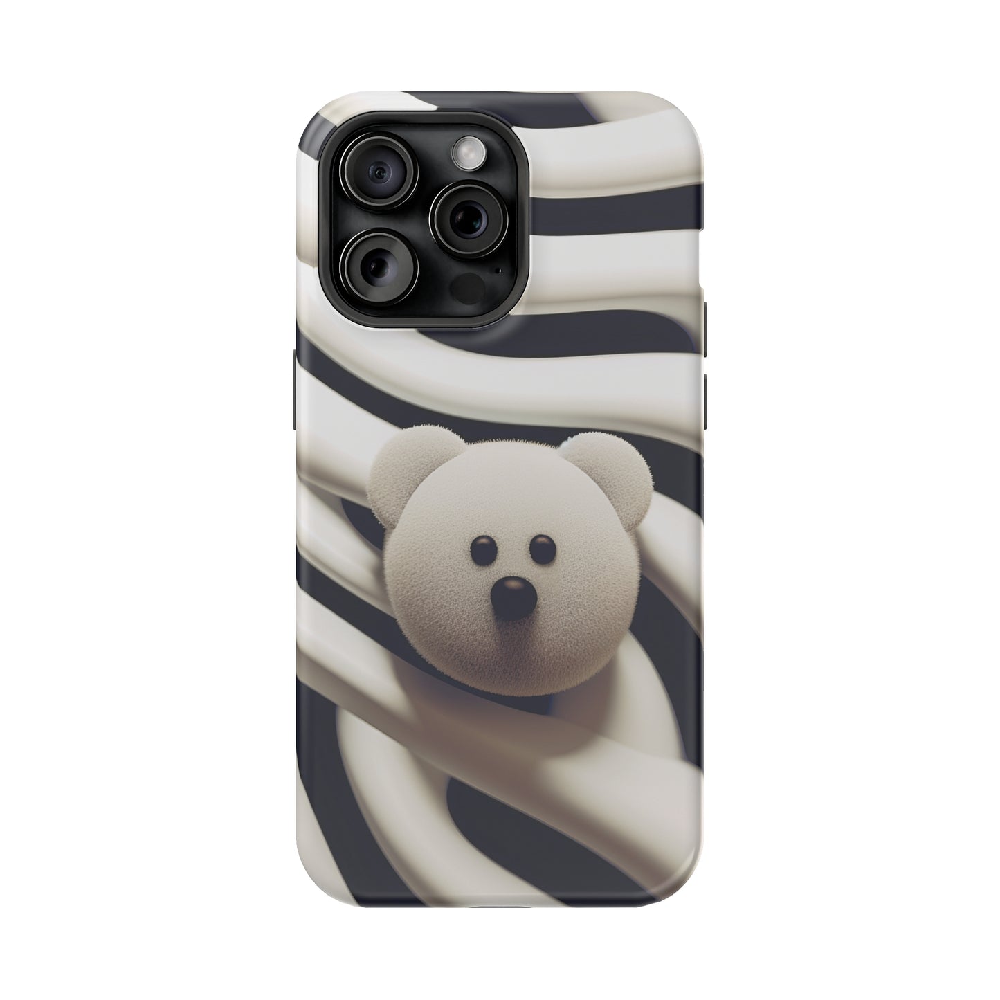 Zebra Print Teddy Bear (iPhone MagSafe Case)Zebra Print Teddy Bear MagSafe Durable Case: Style Meets Protection 📱✨
Upgrade your device with Rima Gallery's Zebra Print Teddy Bear MagSafe Durable Case. This casRimaGallery