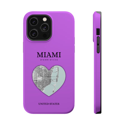 Miami Heartbeat - Purple (iPhone MagSafe Case)Elevate your iPhone's style with the Miami Heartbeat Purple MagSafe Case, offering robust protection, MagSafe compatibility, and a choice of matte or glossy finish. RimaGallery