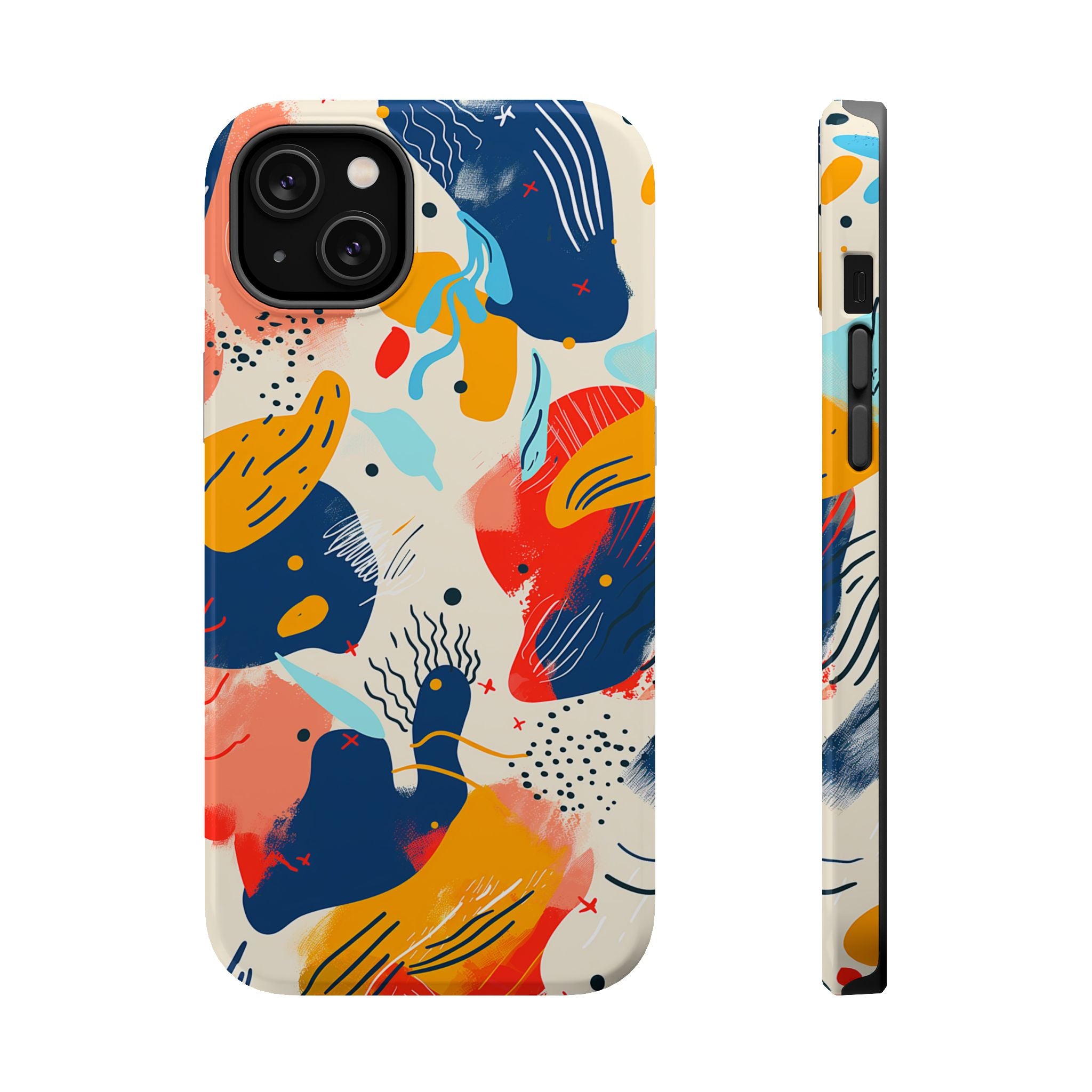 Abstract Color Splash Magnetic Phone Case — Impact-Resistant iPhone Cover