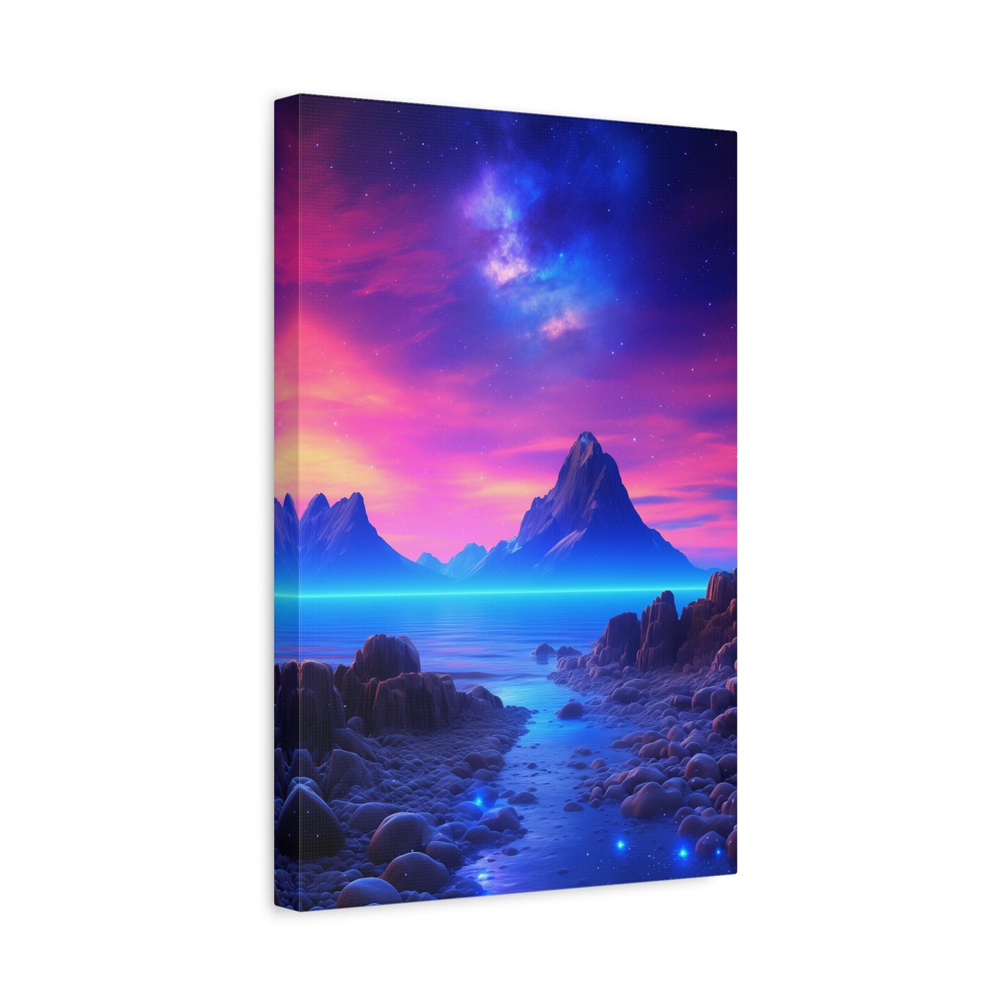 Galactic Lullaby (Canvas)Galactic Lullaby  (Canvas  Matte finish, stretched, with a depth of 1.25 inches) Elevate your décor with RimaGallery’s responsibly made art canvases. Our eco-friendlRimaGallery