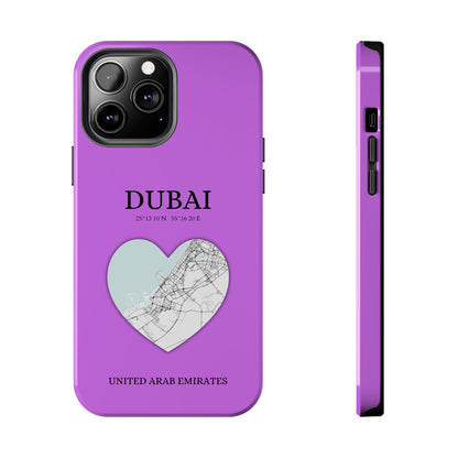 Dubai Heartbeat - Purple (iPhone Case 11-15)Elevate your iPhone with RimaGallery's Dubai York Heartbeat case. Sleek design meets durability for stylish protection. Free US shipping.RimaGallery