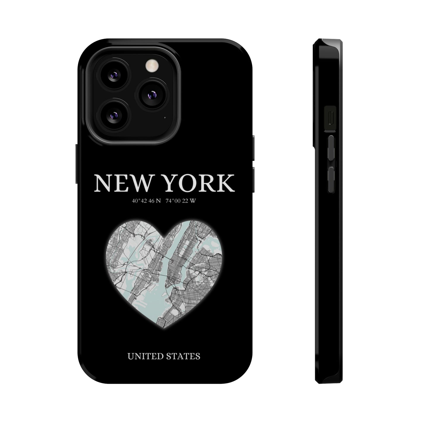 Elevate your iPhone's style with the New York Heartbeat Black MagSafe Case, offering robust protection, MagSafe compatibility, and a choice of matte or glossy finish-York Heartbeat - Black (iPhone MagSafe Case)