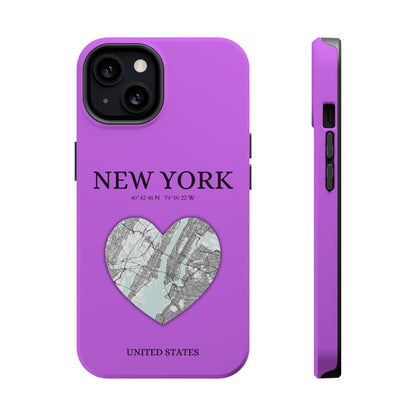 Add a touch of New York to your iPhone with the Purple Heartbeat MagSafe Case, offering durable protection, seamless MagSafe compatibility, and a choice between matt-York Heartbeat - Purple (iPhone MagSafe Case)