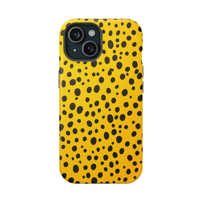 Dotted Delight - Yellow (iPhone MagSafe Case)Elevate your iPhone's style with a yellow surface with scattered dark dots and a MagSafe Case, offering robust protection, MagSafe compatibility, and a choice of matRimaGallery