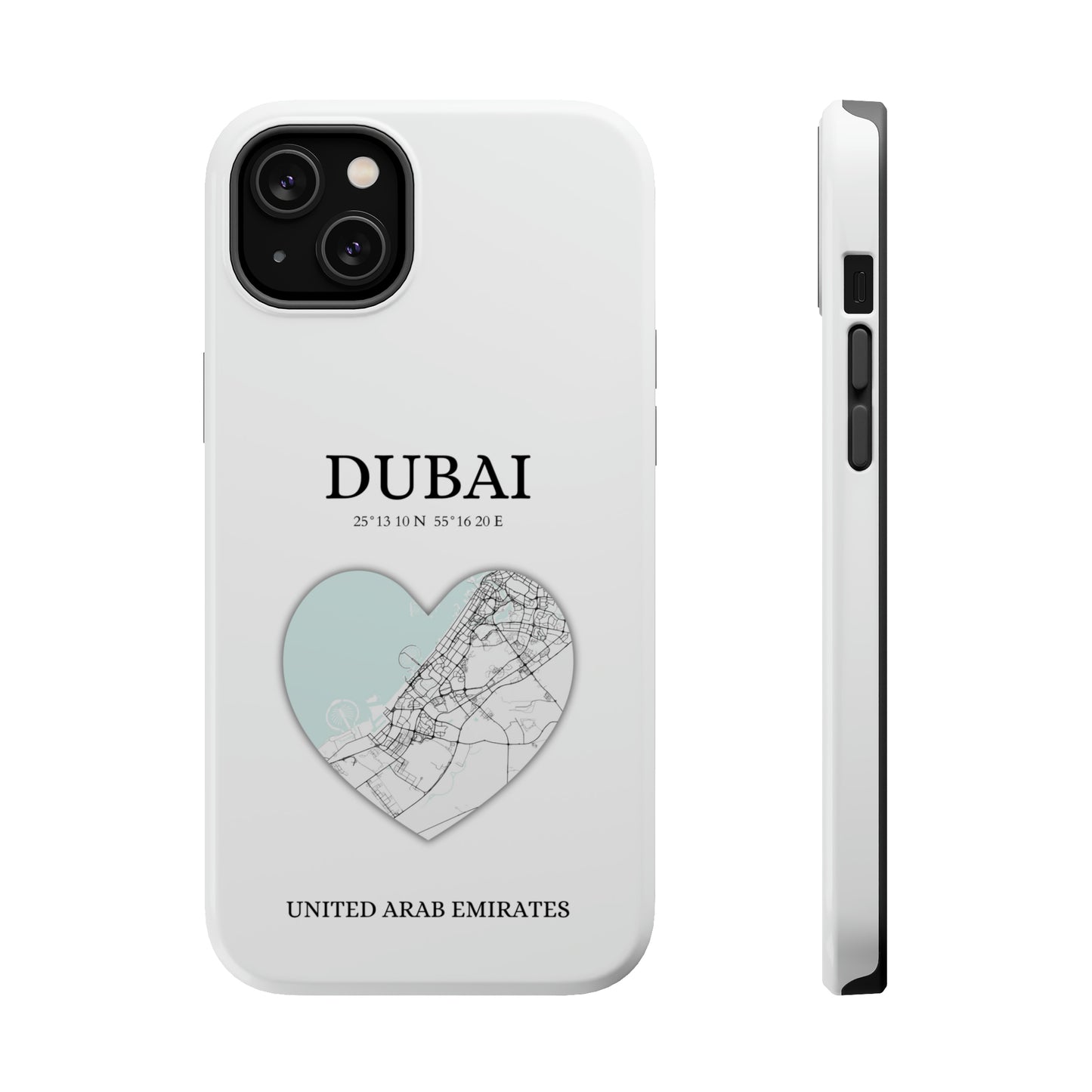 Dubai Heartbeat - White (iPhone MagSafe Case)Celestial Drive Revolutionize your iPhone's look and feel with RIMA Tough Phone Case – ultimate protection meets elegant style for iPhone 11-15. Grab yours now! 🛡️?imaGallery