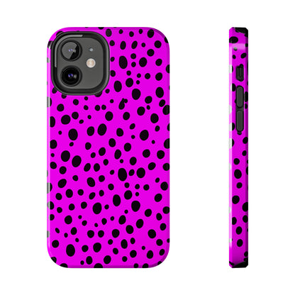 Dotted Delight - Purple (iPhone Case 11-15)Elevate your iPhone's style with a Purple surface with scattered dark dots and a tough case. Sleek, durable protection for models 11-15. Free US shipping.RimaGallery