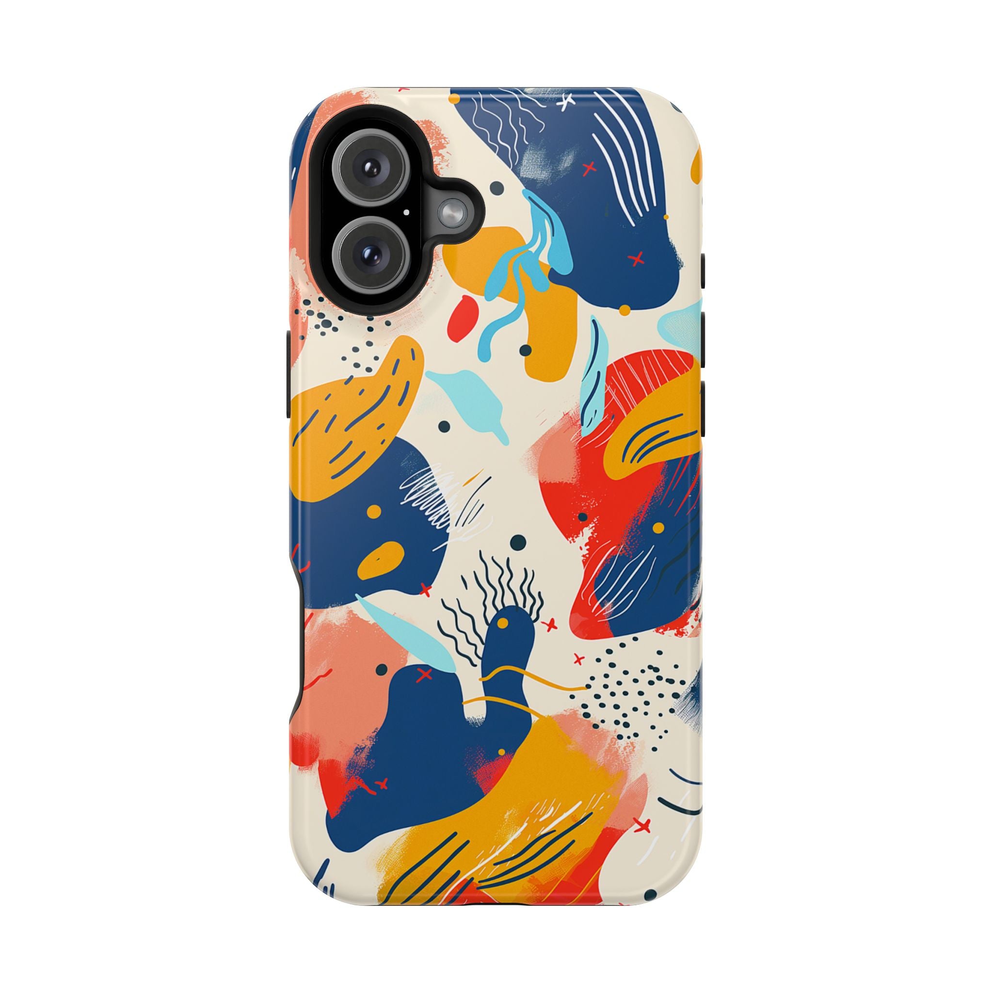Abstract Color Splash Magnetic Phone Case — Impact-Resistant iPhone Cover