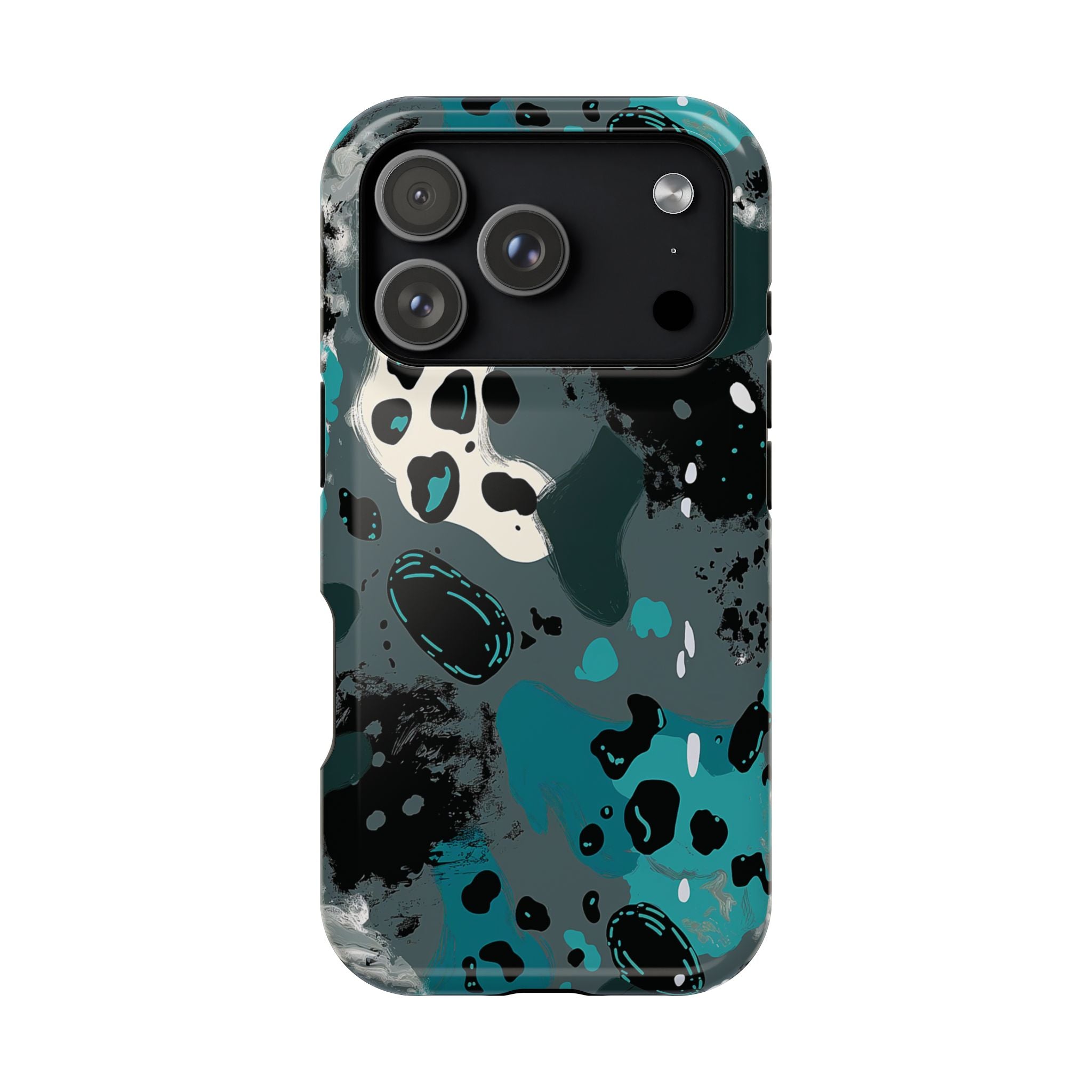Teal Abstract Camo Magnetic Impact-Resistant Phone Case