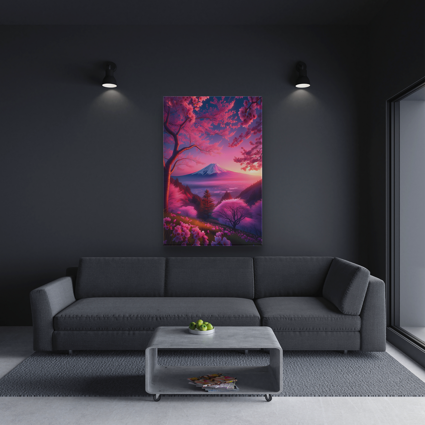 Pink cherry blossoms in full bloom (Canvas)