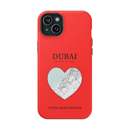 Dubai Heartbeat - Red (iPhone MagSafe Case)Elevate your iPhone's style with the Dubai Heartbeat Red MagSafe Case, offering robust protection, MagSafe compatibility, and a choice of matte or glossy finish. PerRimaGallery