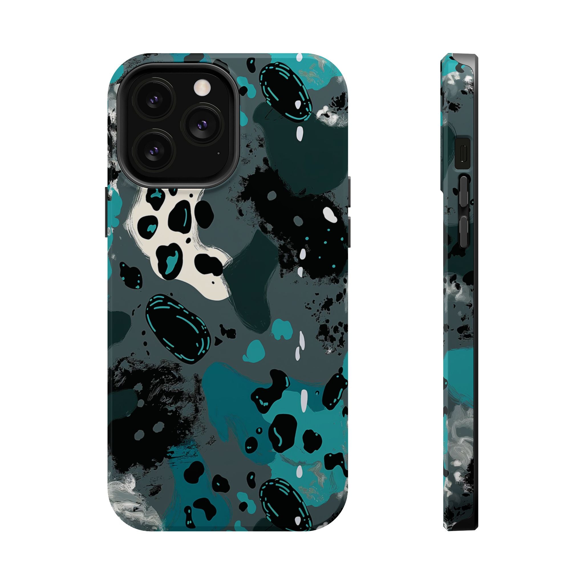 Teal Abstract Camo Magnetic Impact-Resistant Phone Case