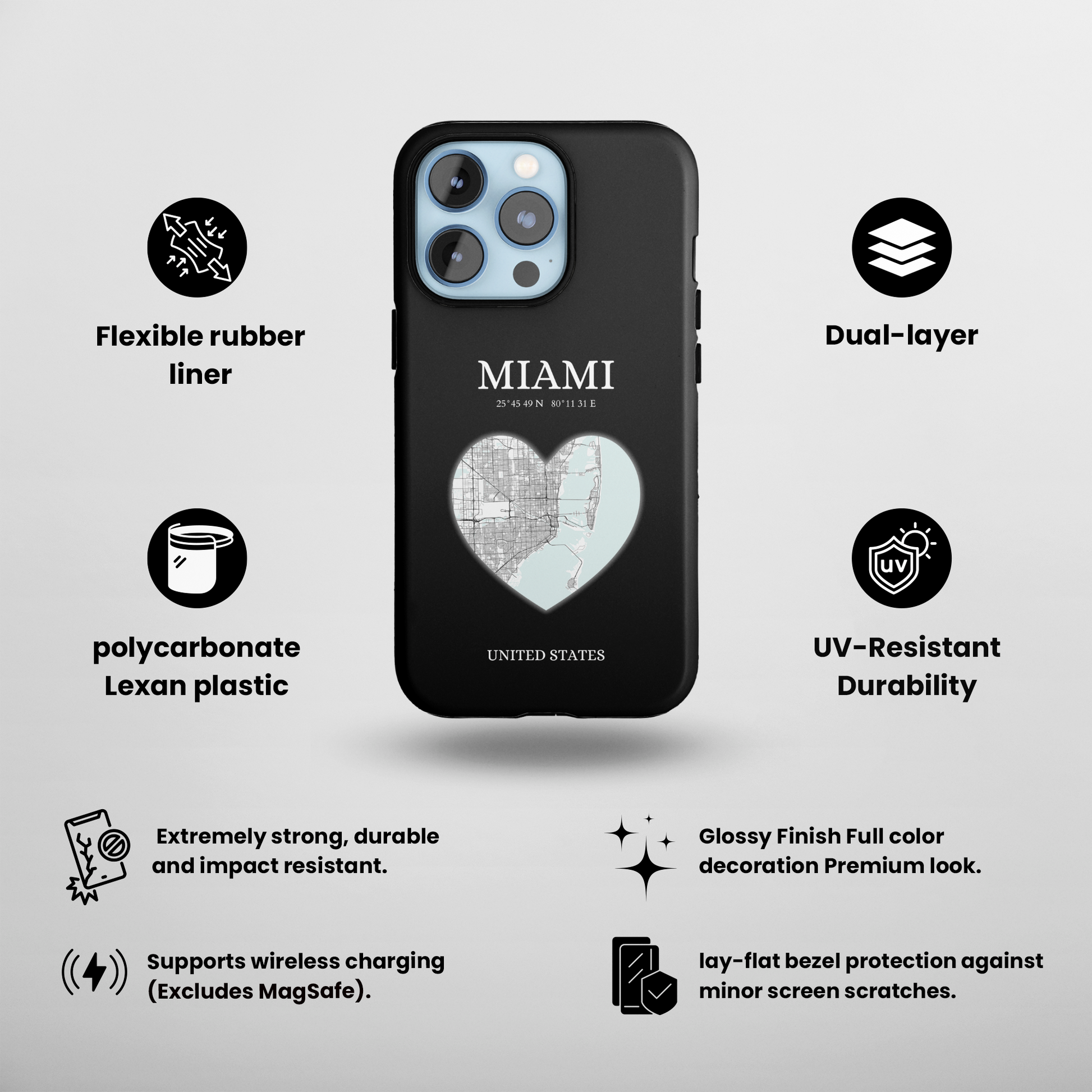 Miami Heartbeat - Black (iPhone Case 11-15)Elevate your iPhone's style with Rima's Miami Heartbeat case. Sleek, durable protection for models 11-15. Free US shipping.RimaGallery