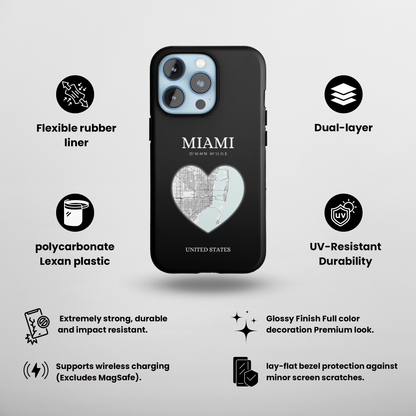 Miami Heartbeat - Black (iPhone Case 11-15)Elevate your iPhone's style with Rima's Miami Heartbeat case. Sleek, durable protection for models 11-15. Free US shipping.RimaGallery