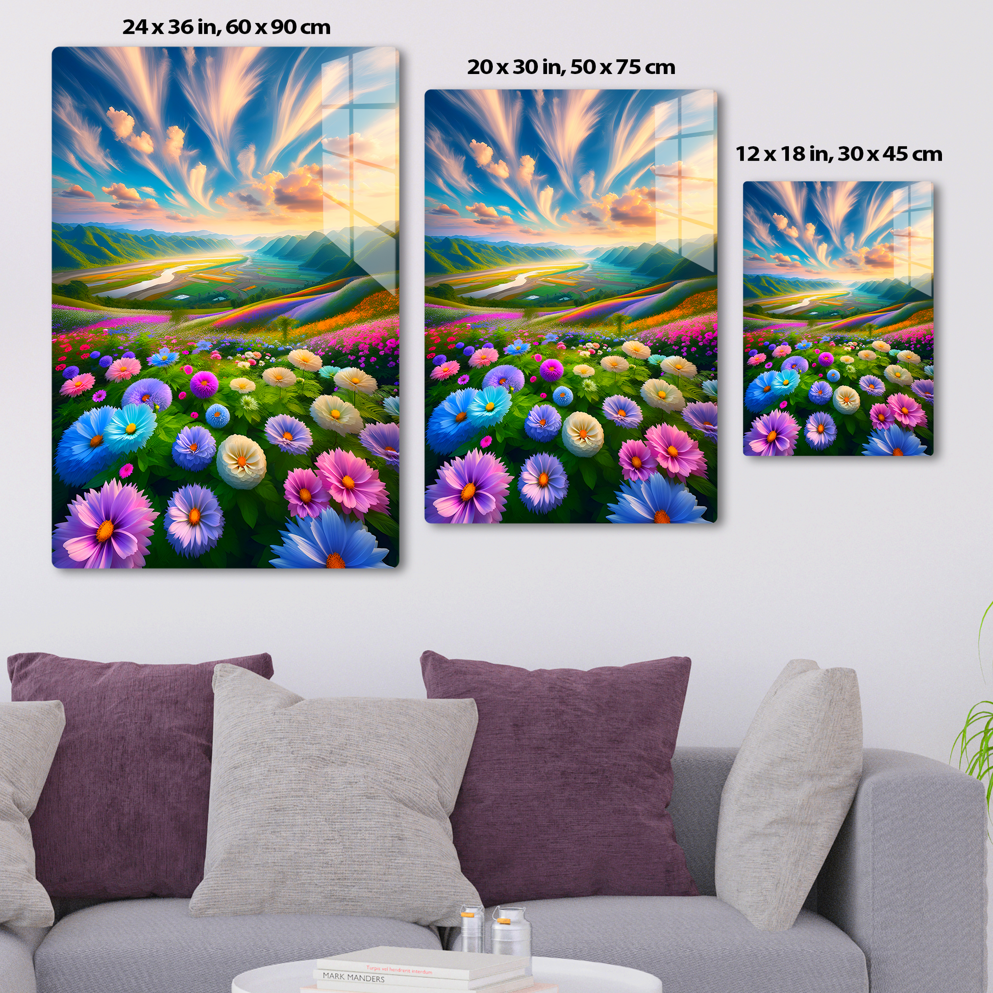 Blossom Valley Vista (Acrylic)Make a design statement with Blossom Valley Vista acrylic prints from RimaGallery. The sleek 1⁄4" acrylic material creates a glass-like illusion for your wall art. PRimaGallery