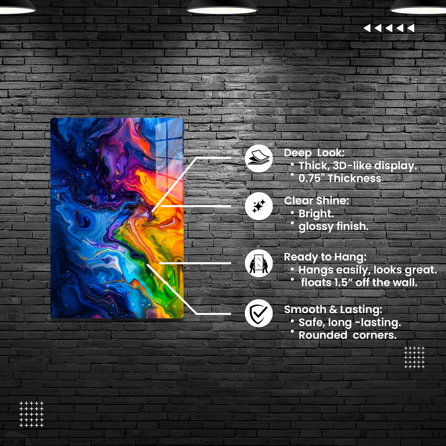 Elixir Tints (Acrylic)Make a statement with Elixir Tints acrylic prints. The 1⁄4" acrylic panel exudes the illusion of a smooth glass surface for vibrant artwork. Pre-installed hanging haRimaGallery